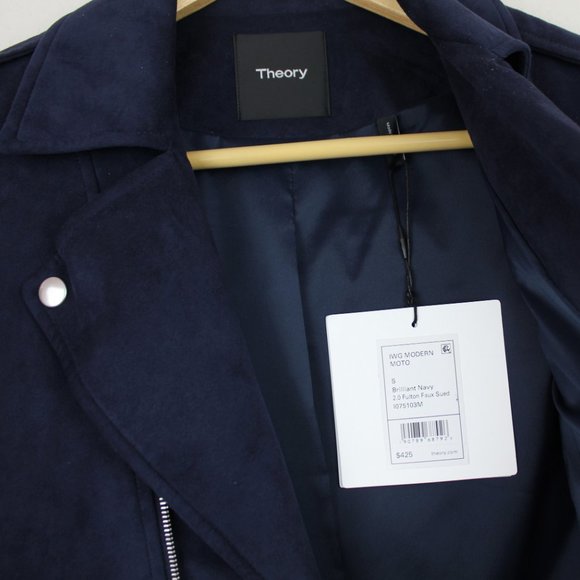 NWT Theory Moto Jacket in Faux Suede - Picture 4 of 14